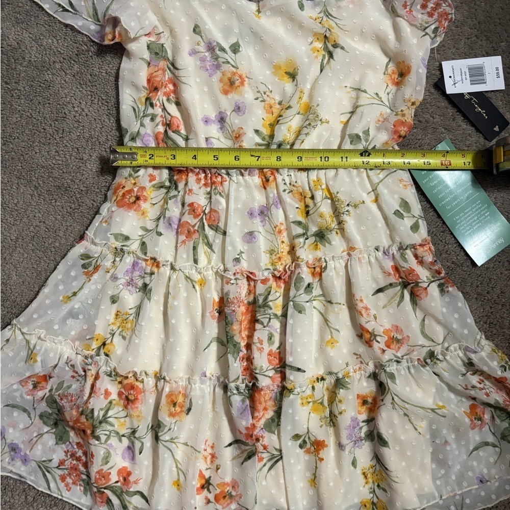 City Triangles mini dress Floral Short Sleeve Size 7 - Picture 4 of 11